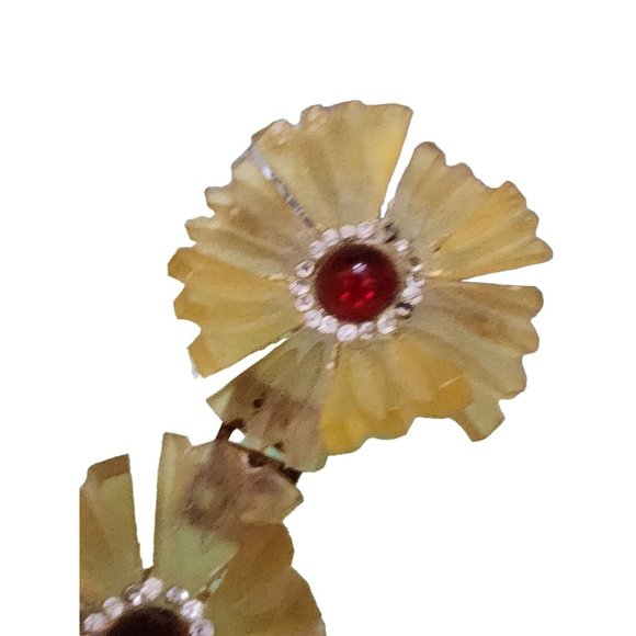 Antique Celluloid & Glass Flower Buckle (A1956) - Picture 3 of 5